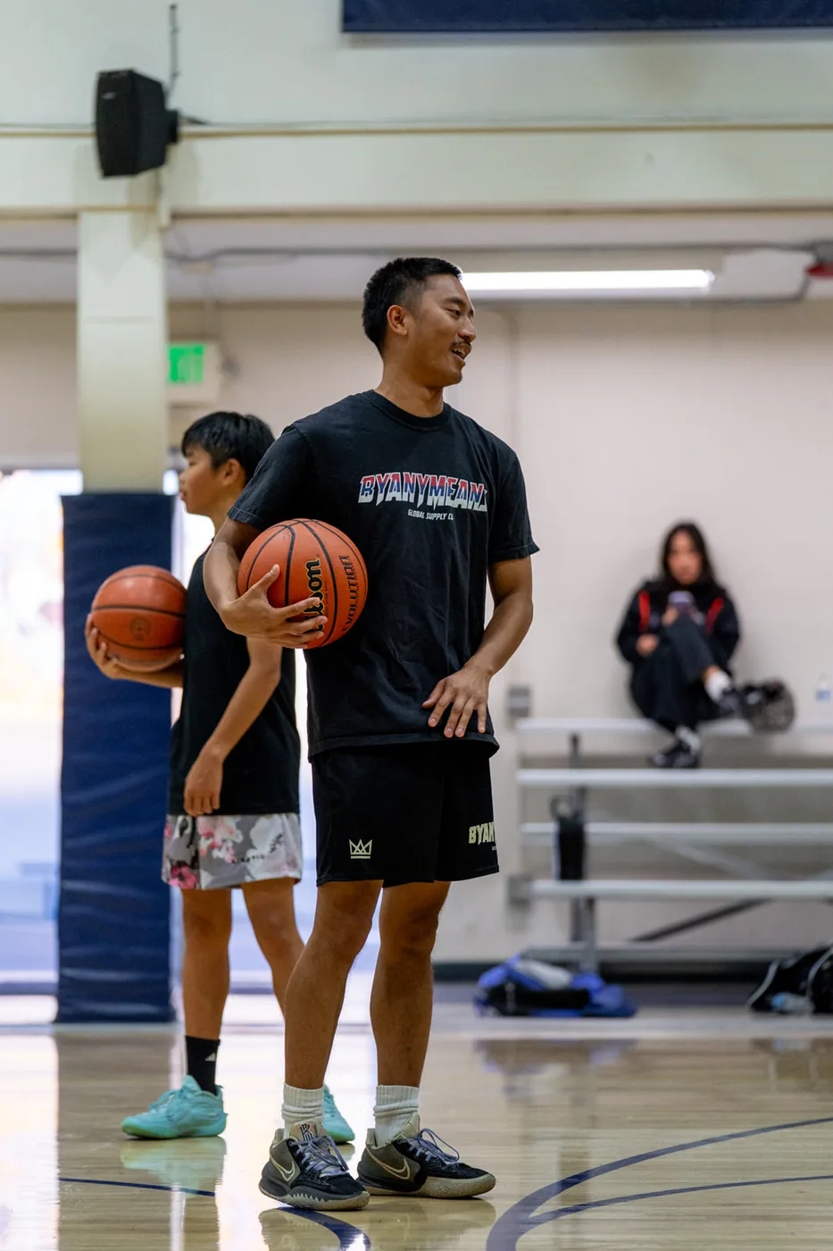 Coach Elijah on the training floor at By Any Means San Jose